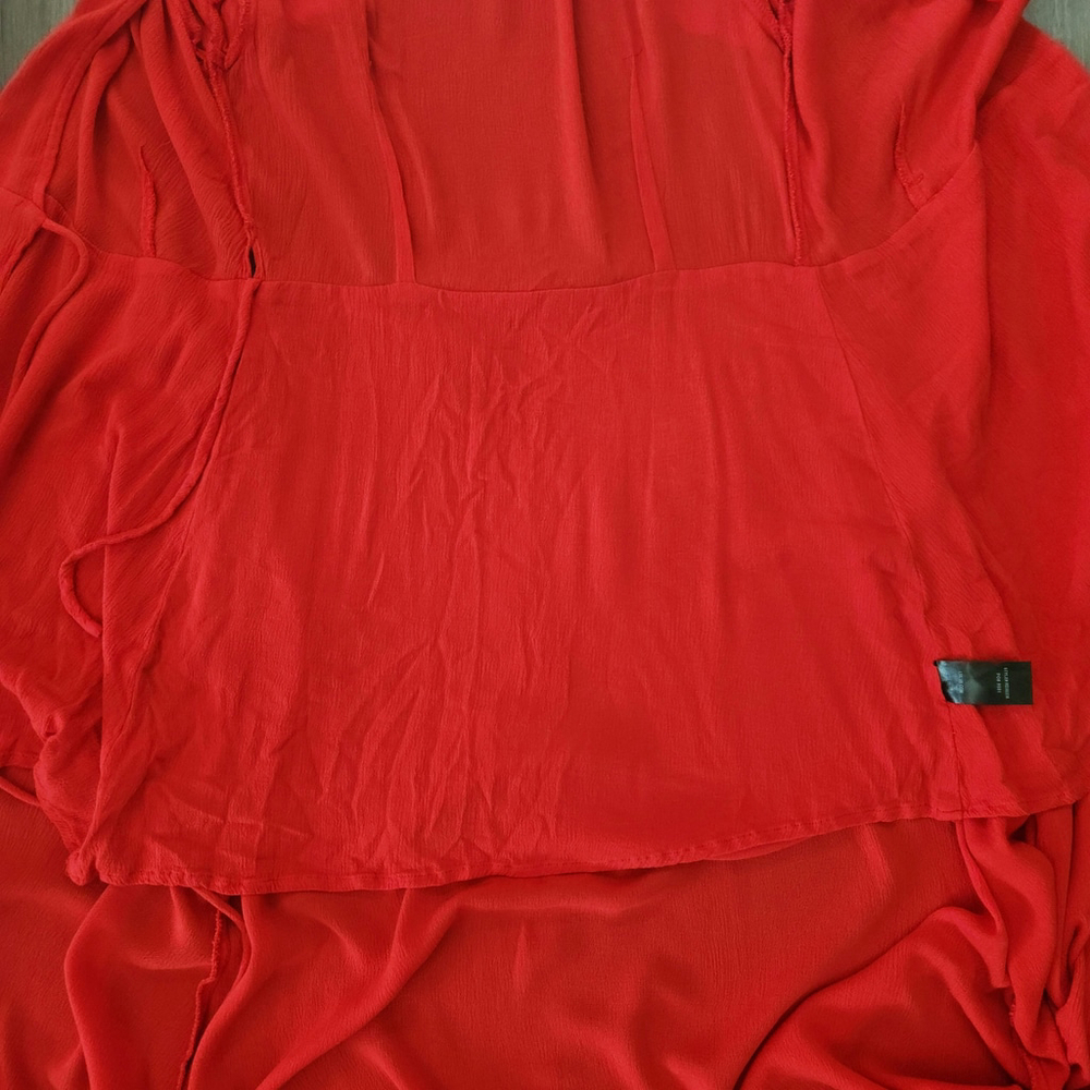 Lulus Red Wrap Maxi Dress Short Sleeve V Neck Medium - Picture 6 of 8